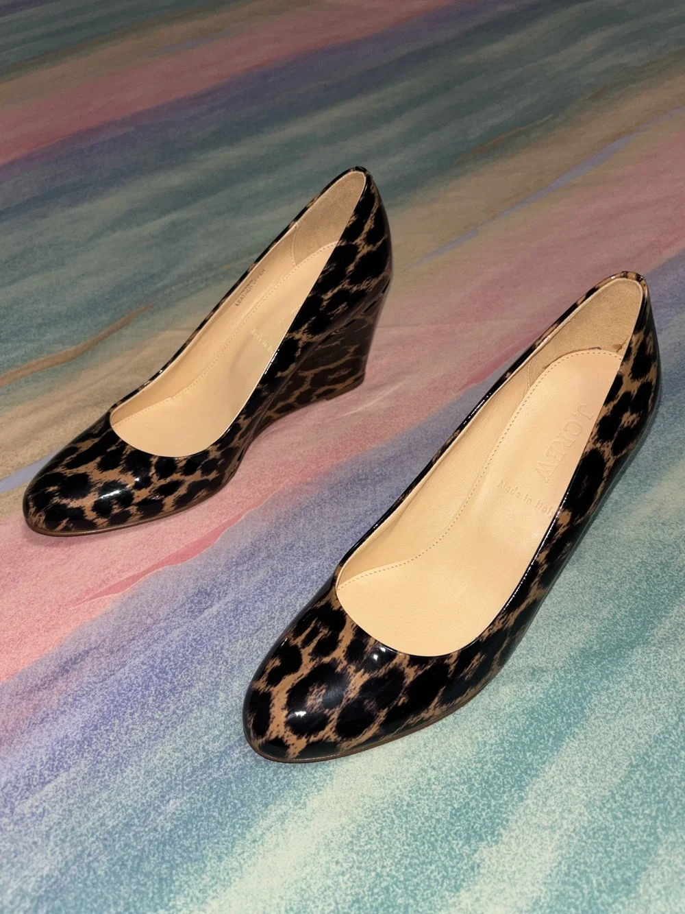 J.Crew Martina Leopard Animal Print Wedges size 5.5